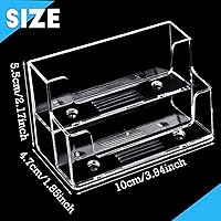 Vista 3 de Tatuo 8 uds de acrílico titular de tarjetas de visita de 2 niveles de plástico transparente soporte organizador de soporte de exhibición