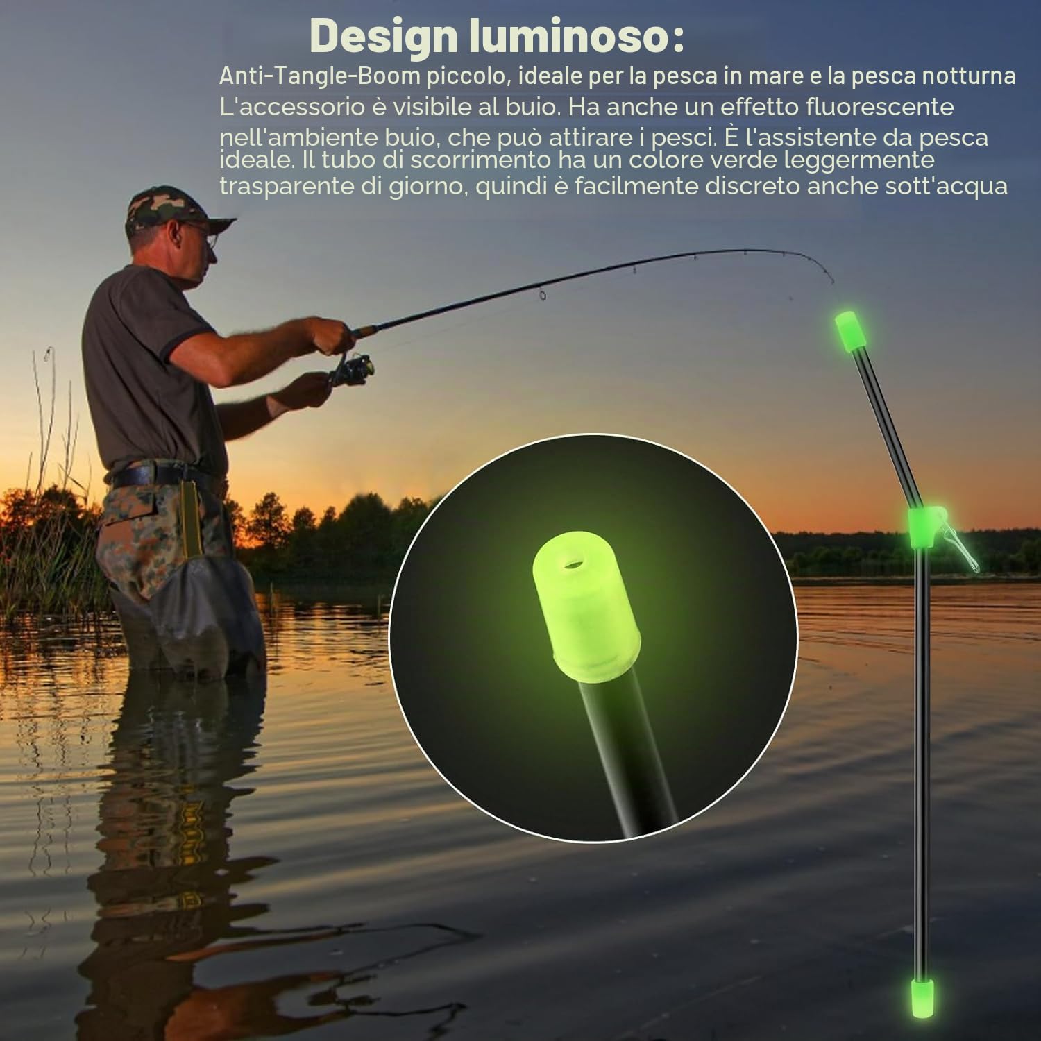 Anti-Tangle Boom Anti Tangle da Pesca Connettore Pesca 20Cm Anti-Groviglio Bracci Pesca Accessori Balance Connector Attrezzatura Pesca per Pesca Mare Anti Groviglio Boom Accessorio