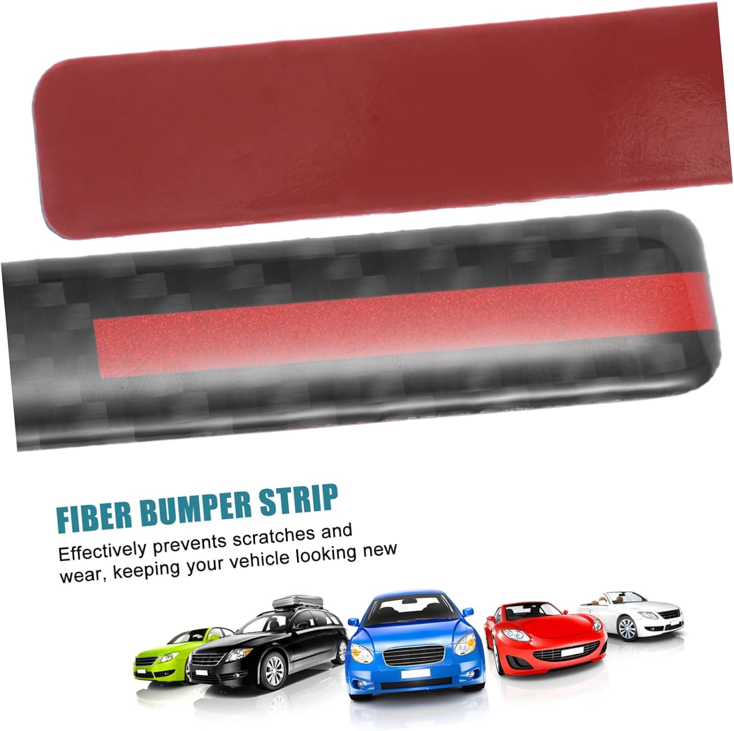 Automotive Mirror Decor 2 Carbon Fiber Anti-Collision Strips Scratch Resistant Easy to Apply