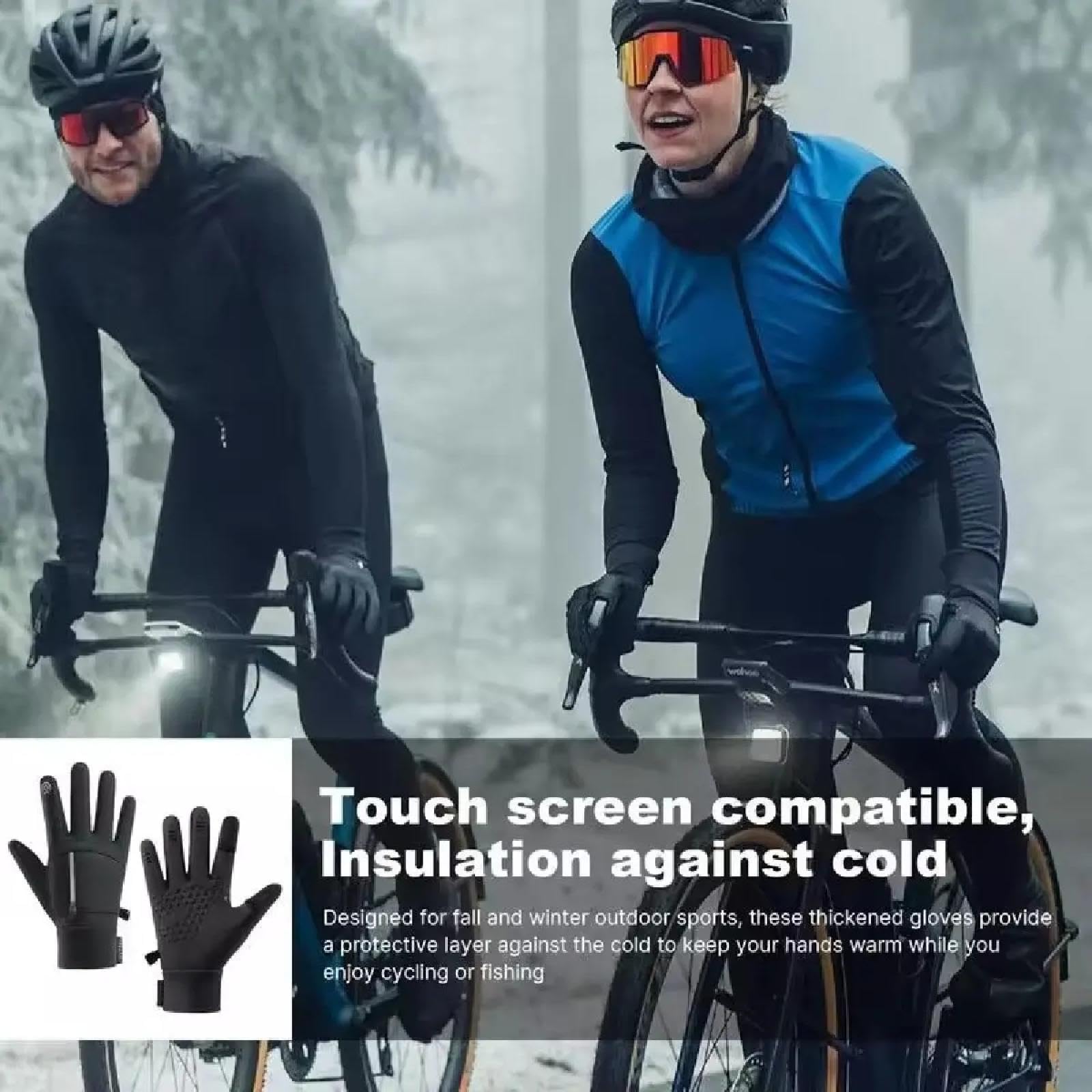 Rękawiczki rękawiczki męskie damskie zimowe ciepłe rękawiczki rowerowe outdoorowe rękawiczki z pełnymi palcami dotyk jazda na rowerze sporty