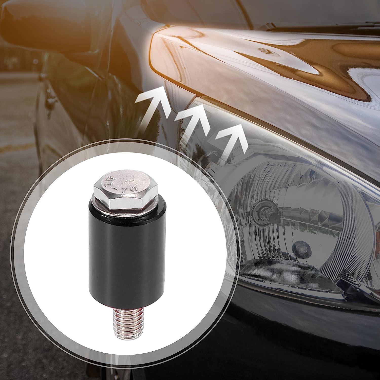 4 Pcs Car Engine Motor Hood Vent Spacer Riser Hood Vent Spacer Riser Kit Aluminum Alloy 8mm Black