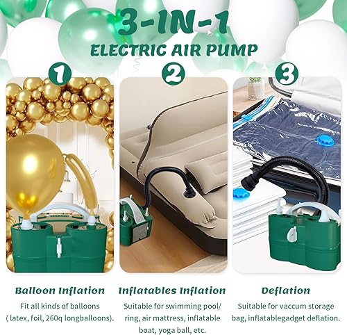 Miniatura 2 de SINBEE Balloon Pump, Balloon Pump Electric, Portable Dual Nozzle Electric Blower Air Pump Inflator for Party Decoration. Faster and Save Time