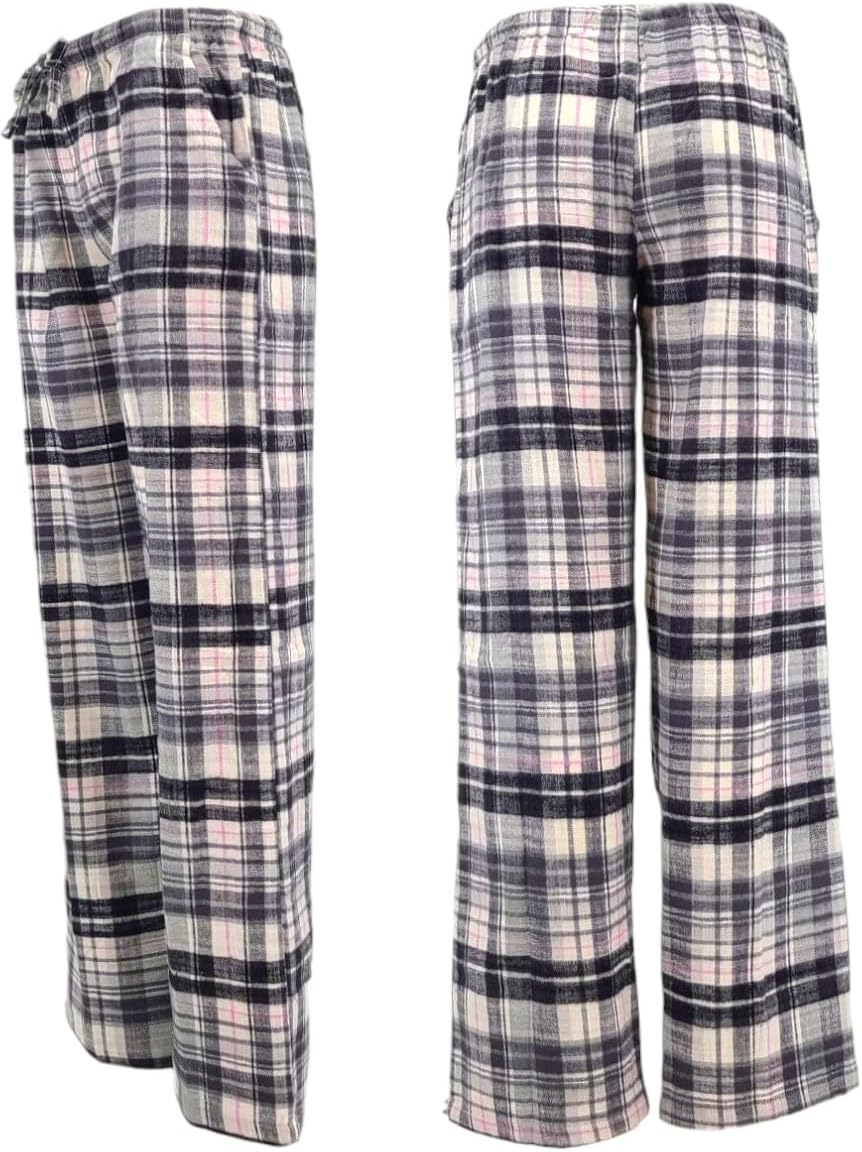 Sexy Basics Women's Lounge & Sleep PJ Pants | Soft Flannel Brush Long Bottoms |Drawstring & Pockets | Multi Packs - Image 3
