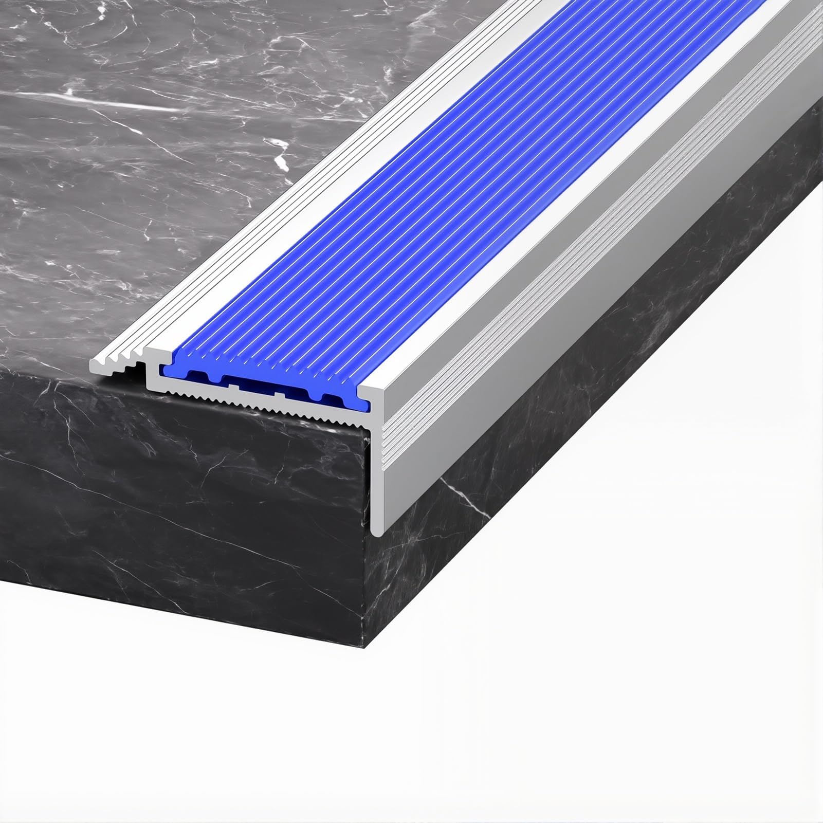 Nez de marche antidérapant en aluminium avec caoutchouc amovible 5x2x100 cm
