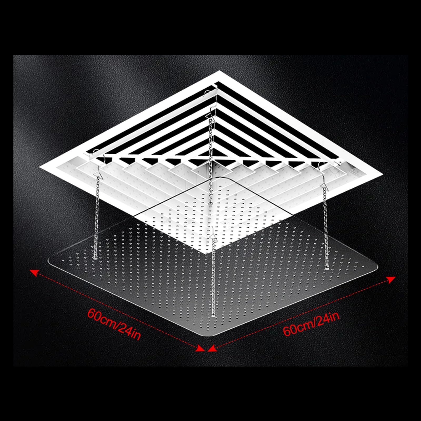 Deflettori aria condizionata, Deflettore condizionatore universale, Deflettore per condizionatore d'aria, Migliora la circolazione di raffreddamento e riscaldamento(60cm/24in)