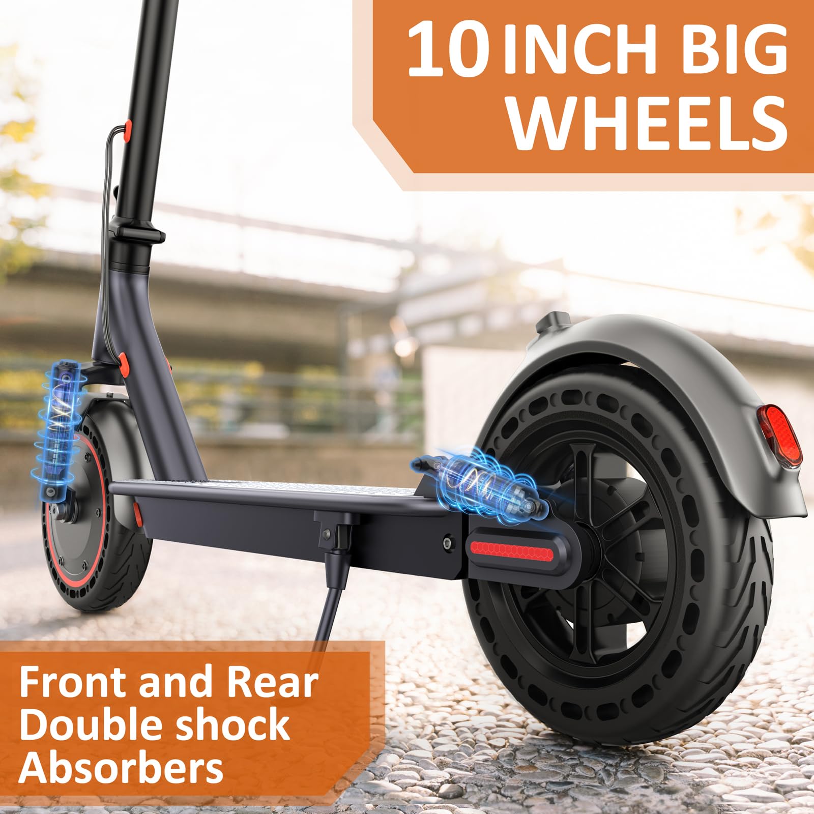 Electric Scooter for Adults, Powerful 500W Motor, 22 Mph Maximum Speed and 22 Miles Range, 10