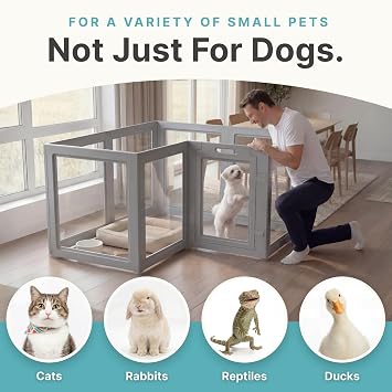 Front Row Clear Dog Playpen Wall Extension, 2-Panel, 30 in, Ash Gray