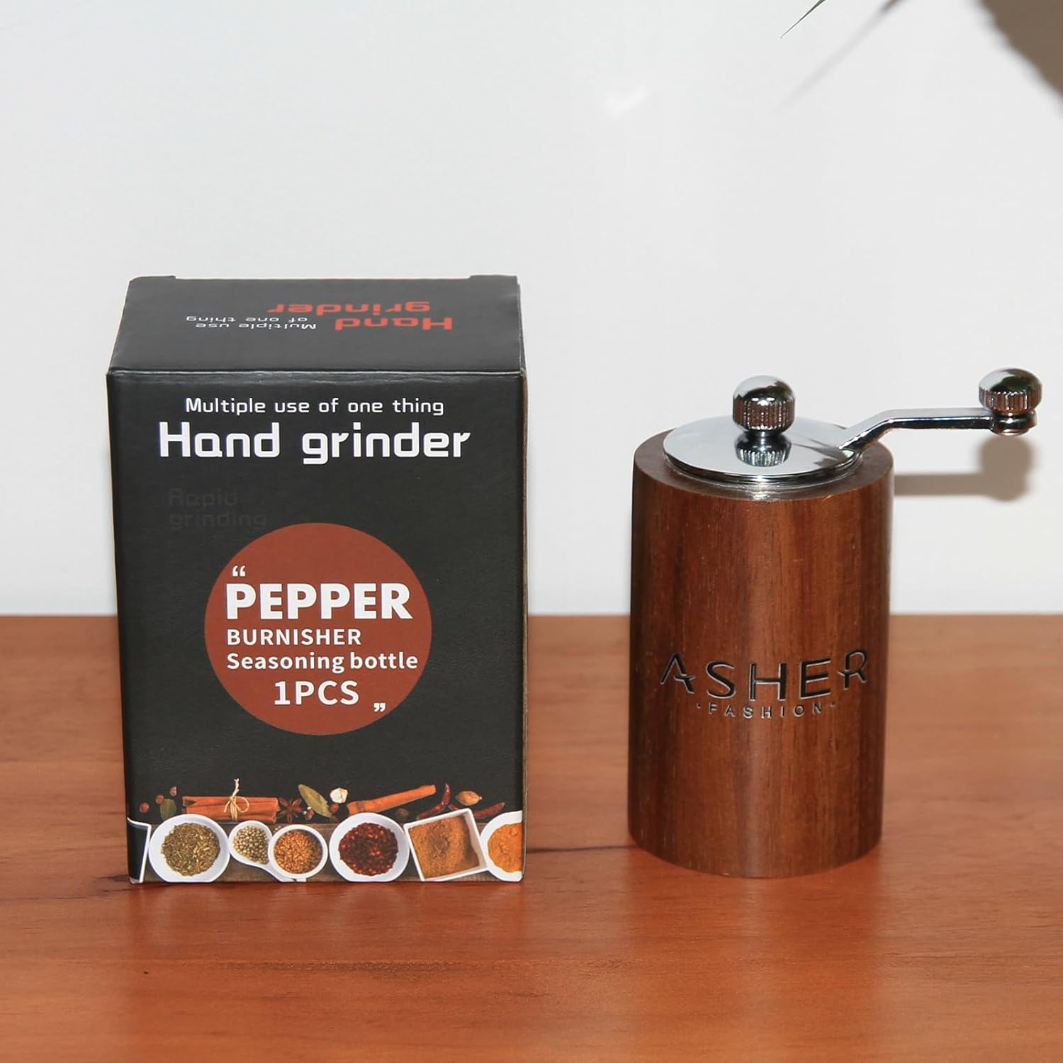 Manual Coffee Grinder with Adjustable Setting - Conical Burr Mill,Adjustable Setting for Pour Over French Press Coffee for Hand Grinder Black
