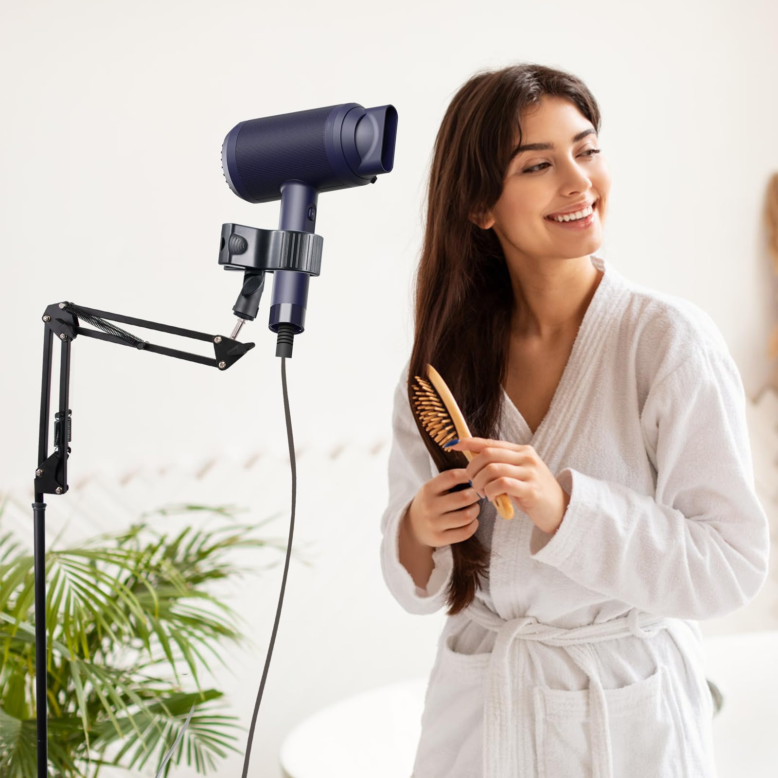 Porte-sèche-Cheveux sur Pied avec Base Lourde Réglable en Hauteur (1,75 m) et en Angle pour Salon à Domicile & Soins pour Chiens/Chats