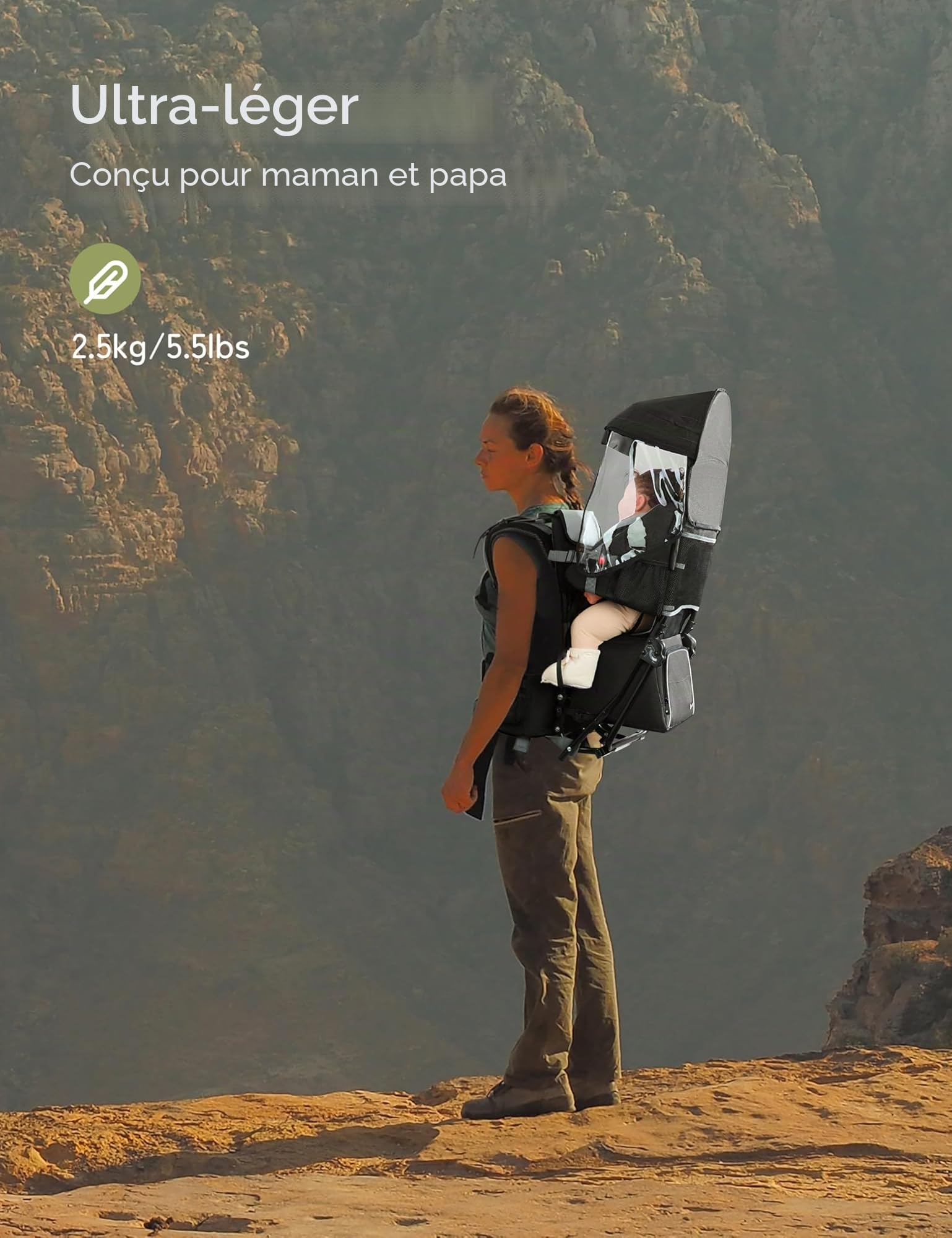 besrey Porte-bébé de randonnée, Sac à dos pour enfant, à usage en extérieur, Pliable