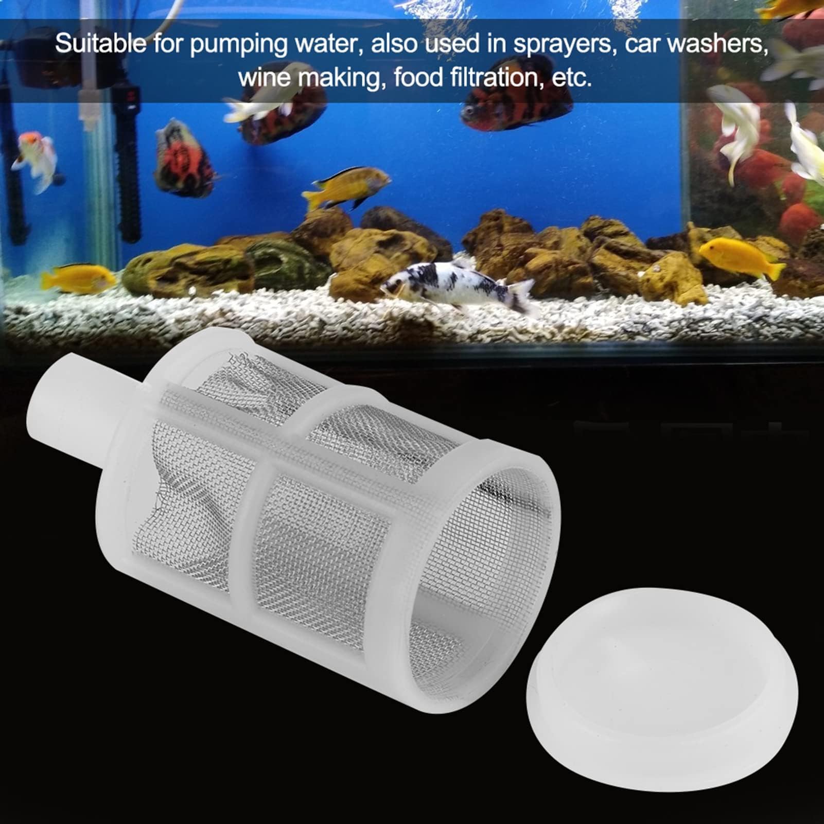 Kit de Filtration pour Pompe à Eau d'Aquarium, 10 Pièces, Crépine et Filtre pour Tuyaux 7mm et 10mm
