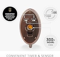 Vista 4 de Luminara Vela cónica de ventana marfil y bronce, 1 x 9.75 pulgadas, sin llama, parpadeante, patentada de plástico de llama real, funciona