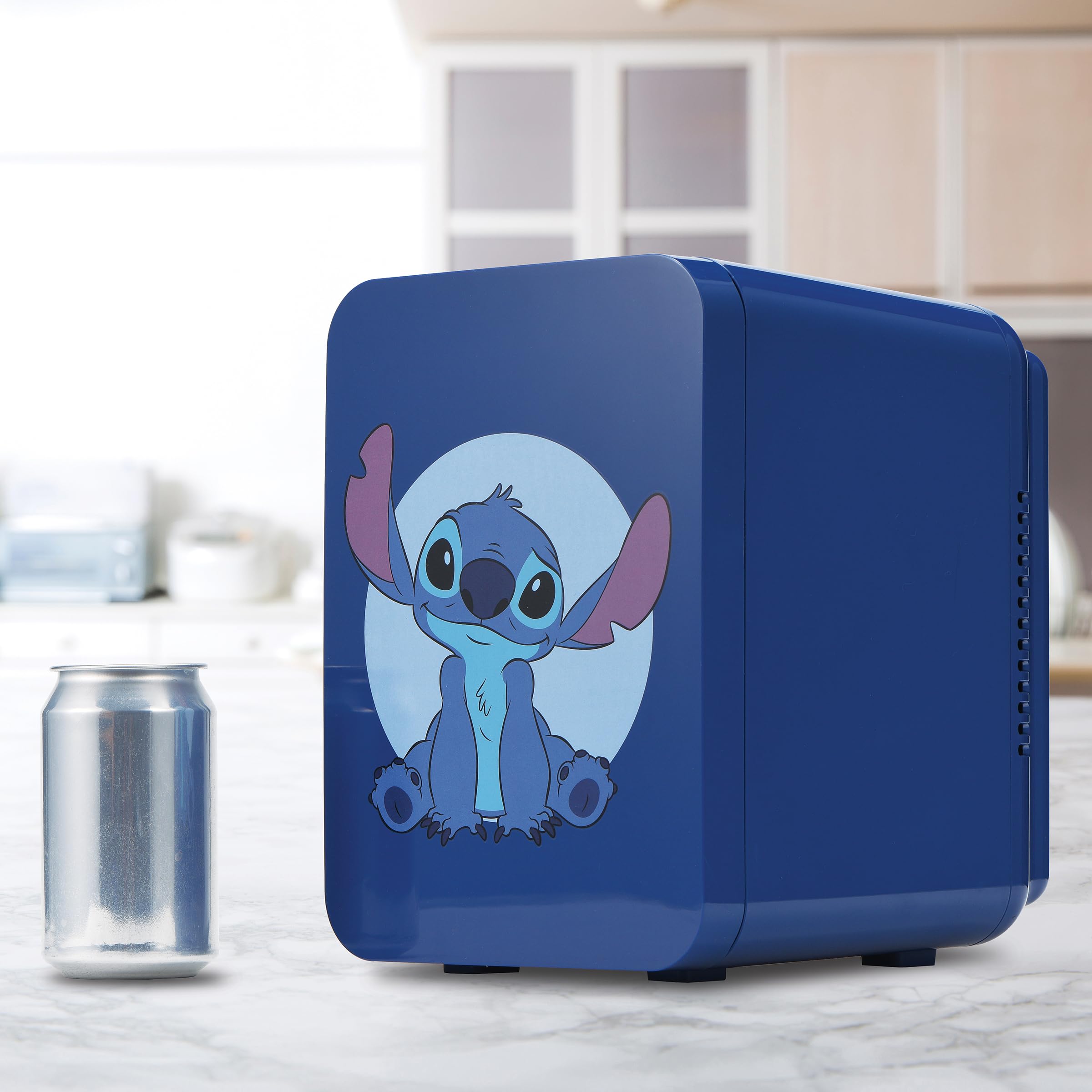 Disney Stitch 4L Mini Fridge, 6-Can Portable Cooler, AC/DC Powered, Thermoelectric – For Drinks, Snacks, or Skincare – Cute Gift for Disney Fans