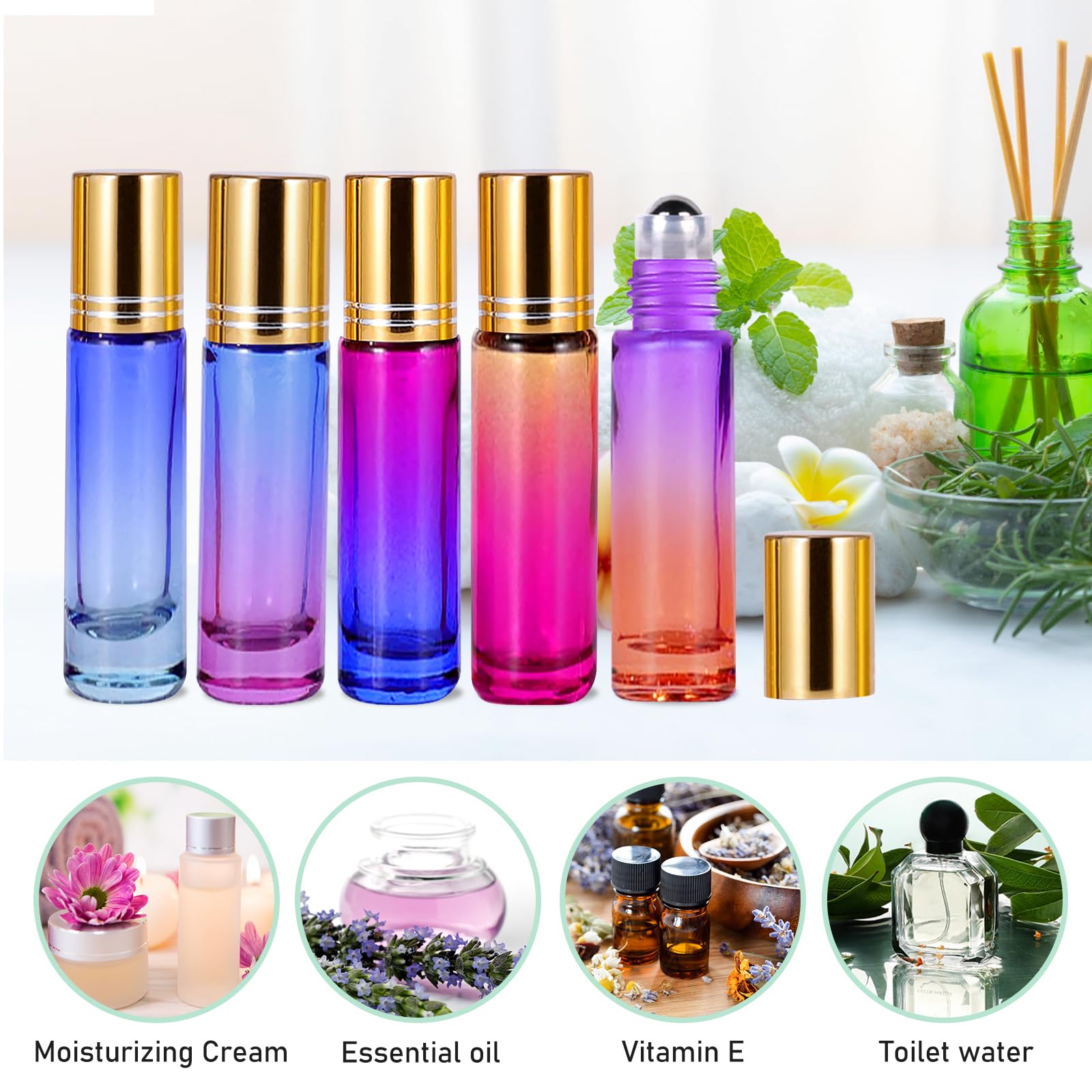10 Stück 5 Ml Roll-On Fläschchen Aus Glas – Mit Edelstahlkugel & Öffner – Für ätherische Öle, Parfüm & Aromatherapie