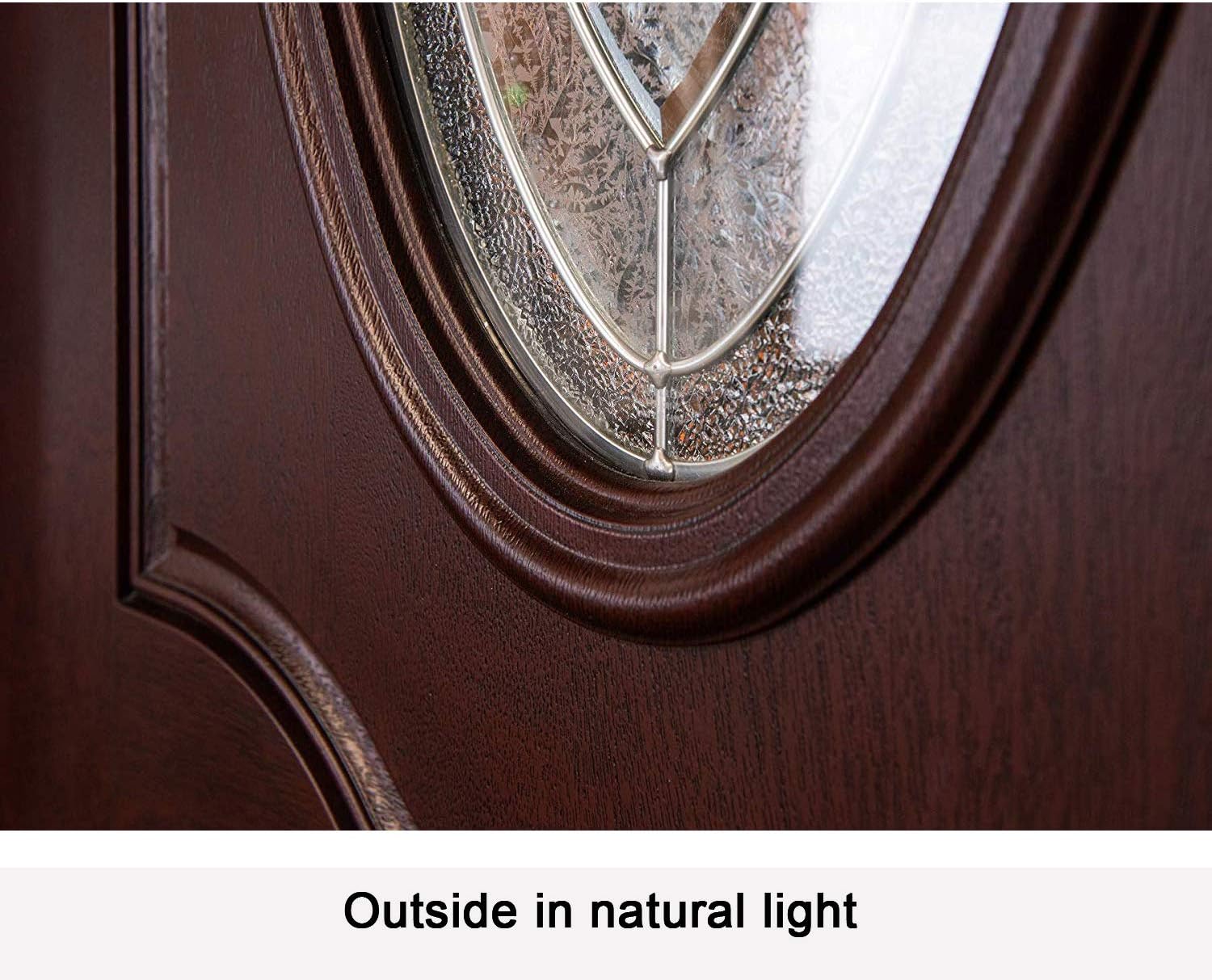 Fiberglass Double-Open Front Entry Door, Dark Mahogany Finish, Quick Install, Safety Heavy Exterior Entrance for House Home (Left-Hand, 30"x30"x80")