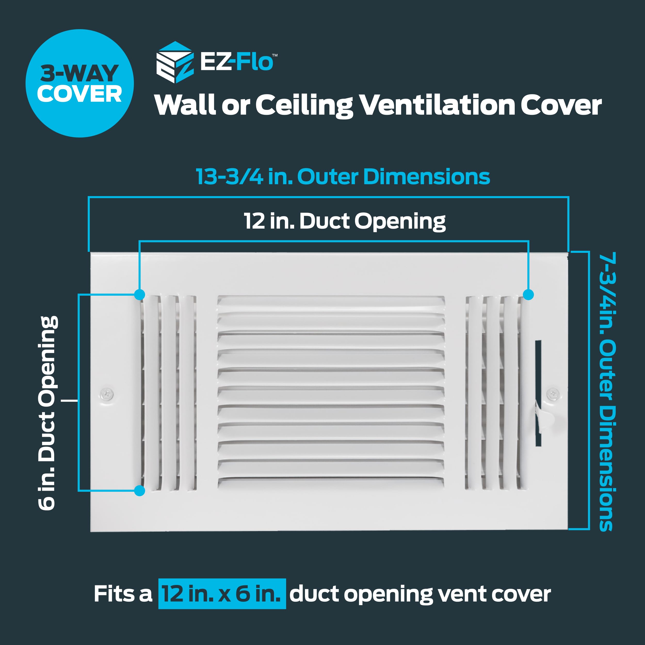 Amazon.com: EZ-FLO 12 x 6 Inch (Duct Opening) Air Vent Cover for