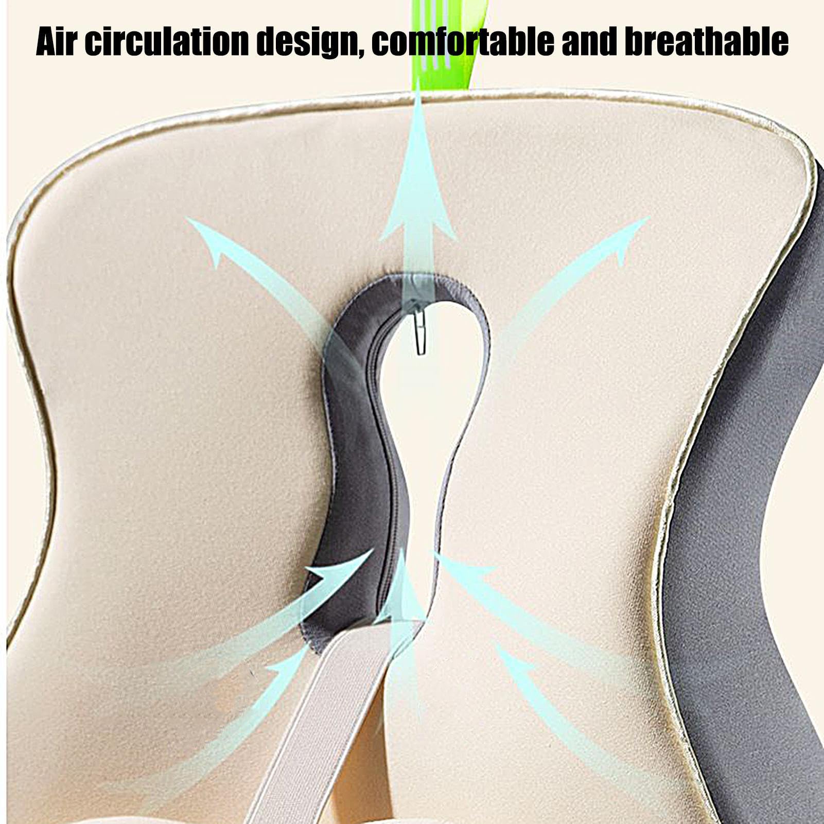 Cuscino Di Supporto Lombare Cuscino Sedile Cinturino Regolabile Ergonomico | Supporto Lombare per Auto Correttore per Guida, Viaggi, Seduta, Sonno, Gravidanza, Sedia a Rotelle