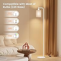 Vista 5 de Lámpara de pie con pantalla de lino, lámpara de pie alta regulable con control remoto y 3 temperaturas de color, lámparas de pie modernas para sala