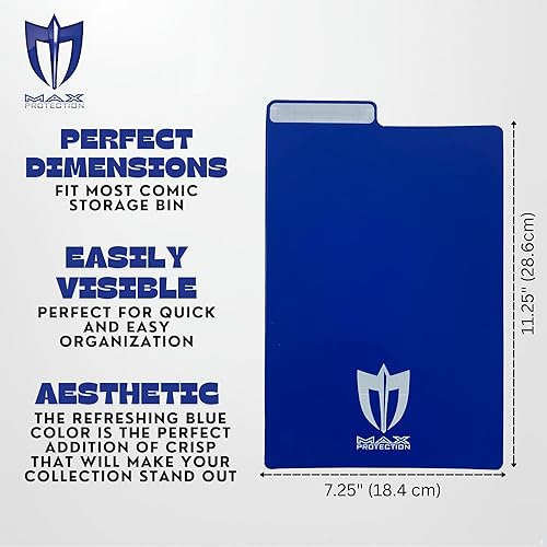 Miniatura 4 de 25ct Max Pro Comic Book DividersAzulNUEVO DISEÑO innovador Fold Flex pestañas