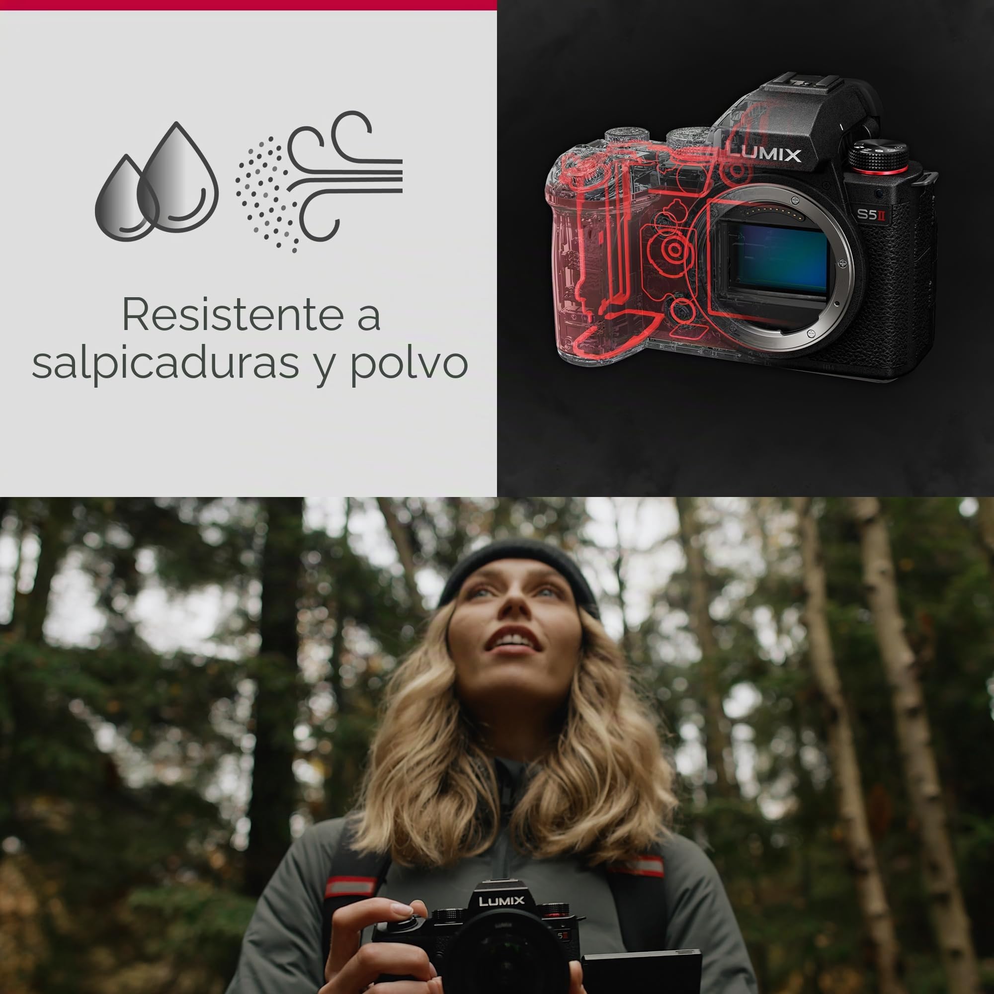Panasonic LUMIX DC-S5 II, Cámara Sin Lente De Marco Completo, Sin Espejo con Lente de 20-60 mm F3.5-5.6, 4K 60P y 6k 30P Grabación, Pantalla Movible, Wi-Fi, Negro