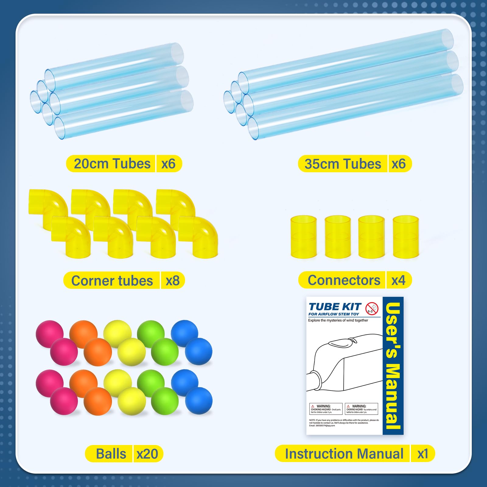 Tube Kit for Airflow STEM Toy, Air Tubes Toy STEM Kits Building Toys, Education, Air Aerodynamics, Building & Tinkering - 2