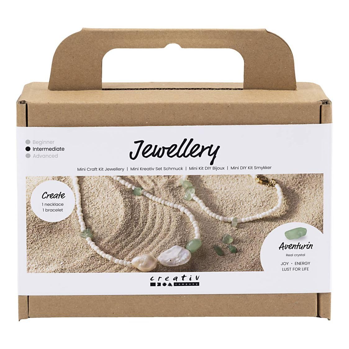 Creativ Mini Craft Kit Jewellery, Aventurine Necklace and Bracelet, 1 Pack