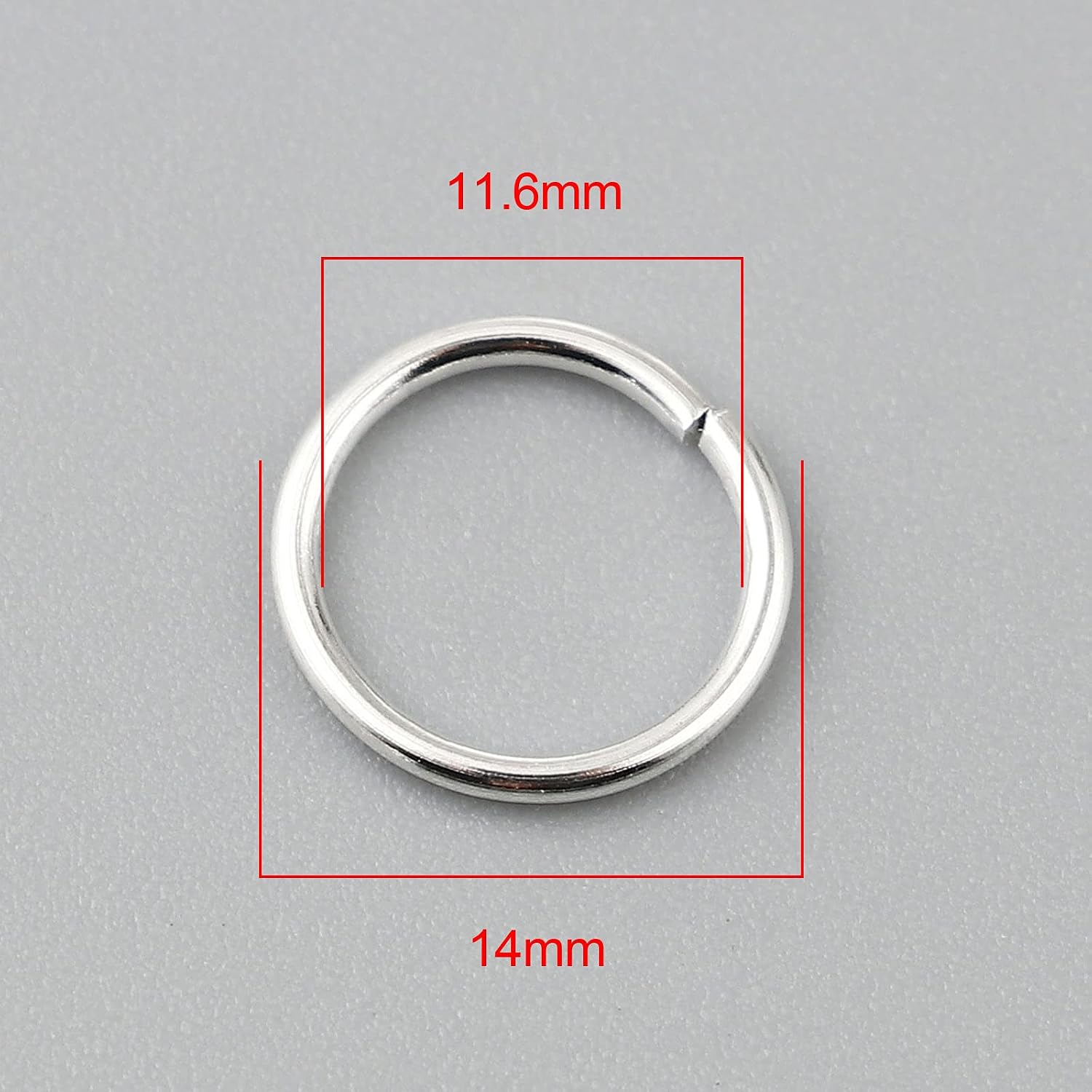 HDSupplies 200 Pieces - 14mm Jump Rings Shiny Silver Tone - 16 Gauge (1.2mm Thickness)