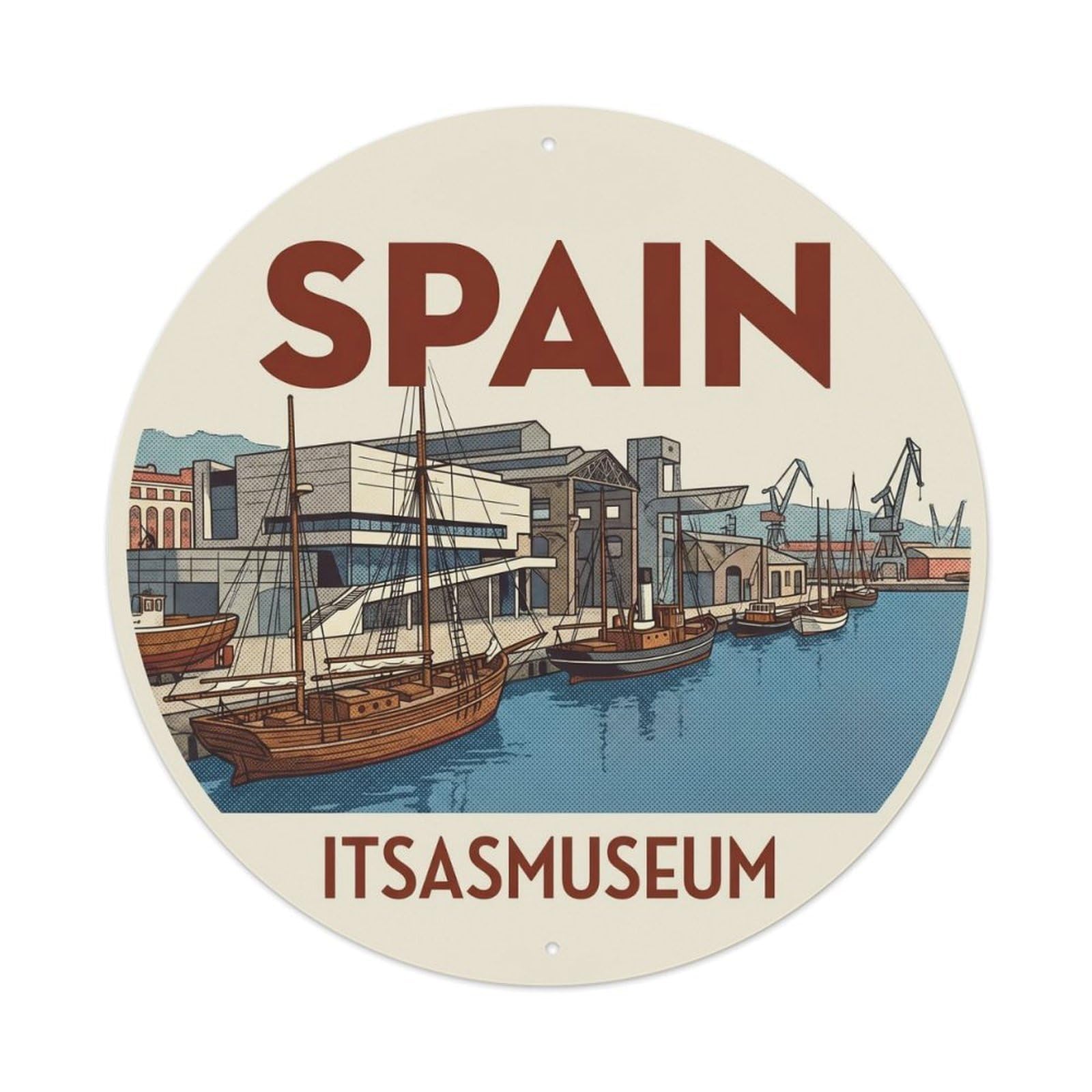 Bilbao Itsasmuseum Spain Landmark Travel Metal Tin Sign