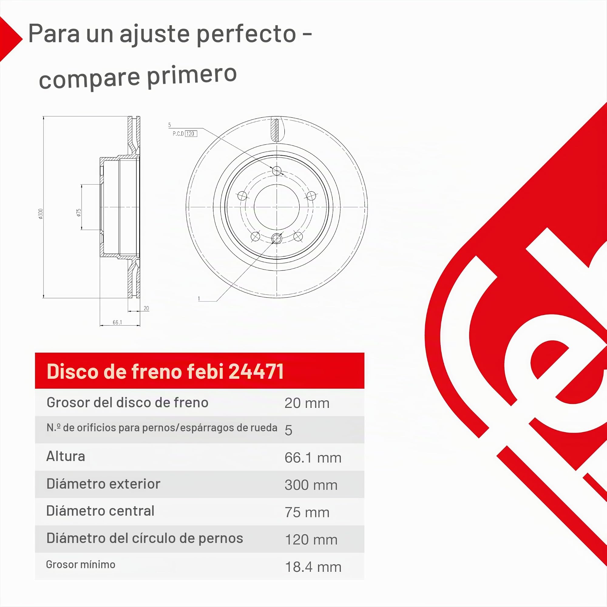Febi bilstein 24471 Disco de freno