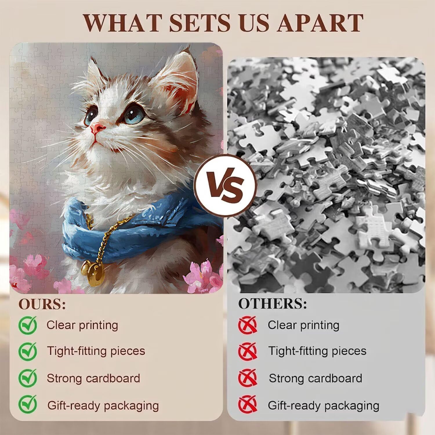gatto animale domestico Puzzle 6000 Pezzi per Adulti, Puzzle in Legno -Collezione Classica con Poster Incluso - Sfida di Concentrazione e Passatempo Antistress, Gioco per Famiglia, 179 x 105 cm f0-681