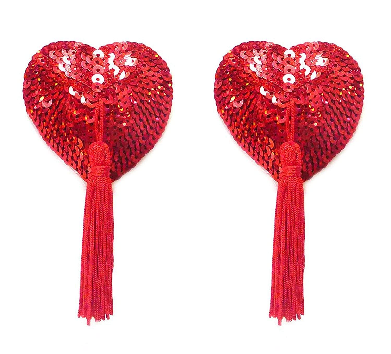 Women's Reusable Heart Shape Honeymoon Special Nipple Sticker Pasties Bra Cover Pad Breast Tassle - 1 Pair