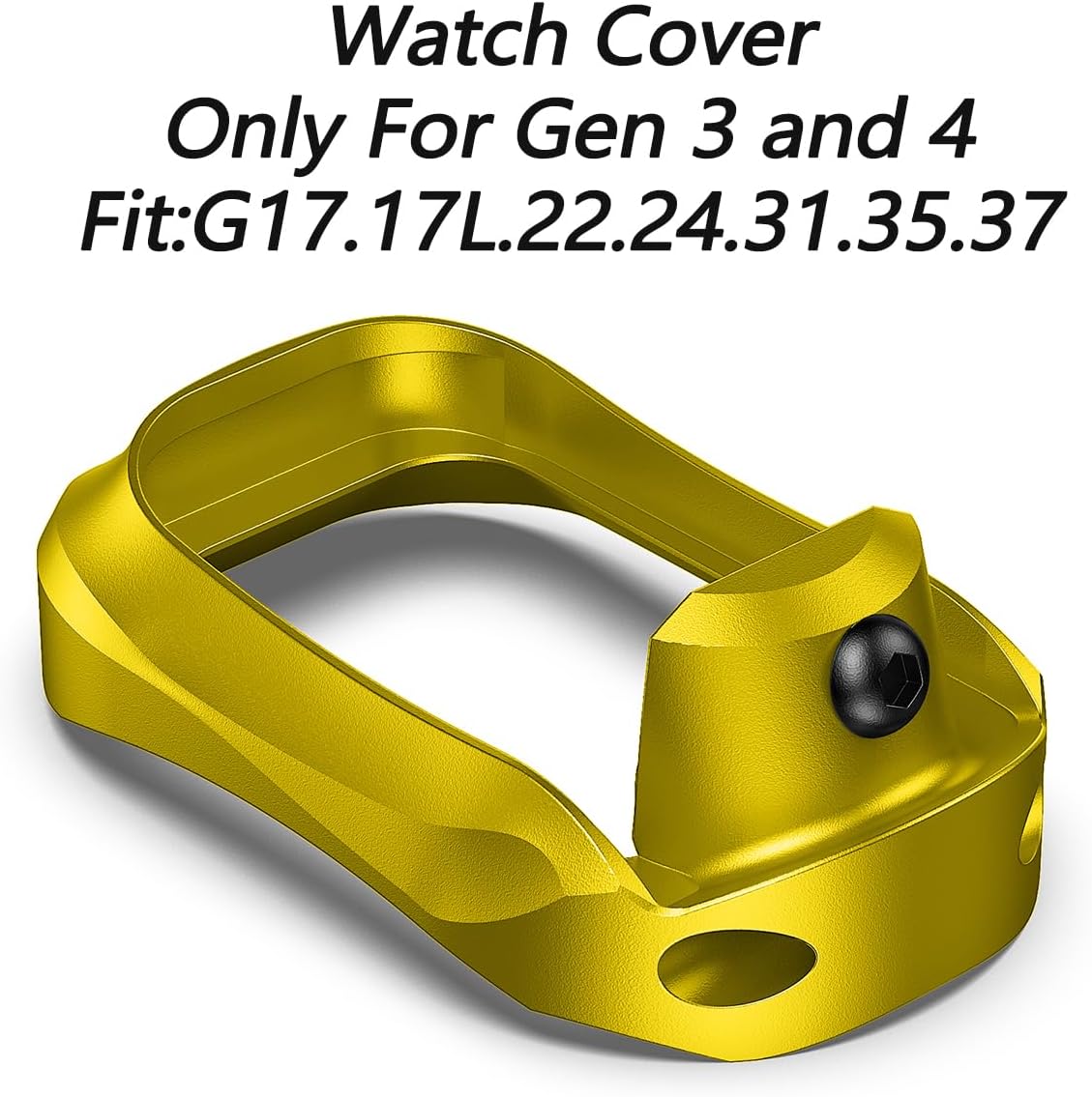 GL00OCK Aluminum Watch Frame Mount Cover for 17, 17L, 22, 24, 31, 34, 35, 37 (Gen3 and Gen4) Watch Case (Gold)