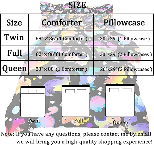 Miniatura 6 de CAFCIOYG Juego de edredón de dinosaurio, juego de ropa de cama individual de dinosaurio para niños y niñas, decoración del hogar, para todas las