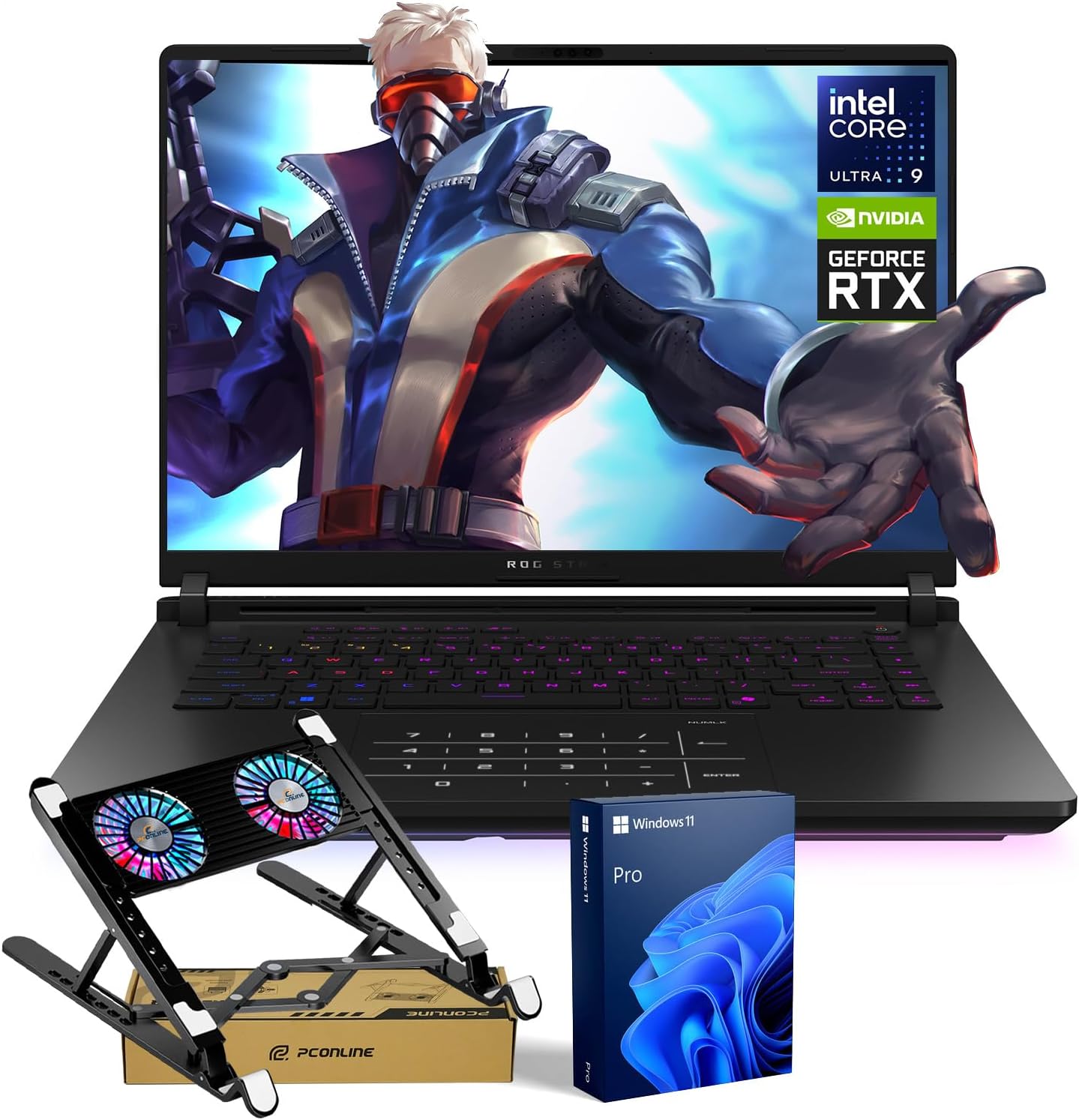 ASUS ROG Strix Scar Intel Ultra 9 275HX NVIDIA GeForce RTX 5090 Pro Gaming Laptop, 16″ ROG Nebula HDR 2.5K 240Hz/3ms, 64GB DDR5 RAM, 2TB SSD, Wi-Fi 7, Window 11 Pro, Bundle with PCO Laptop Cooler