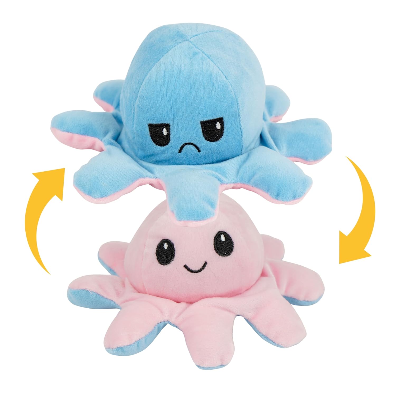 ADORA Two-Sided Octopus Soft Toy – Dual Expression Plushie | Cute Stuffed Animal Gift for Kids | Valentine’s Gift for Girls
