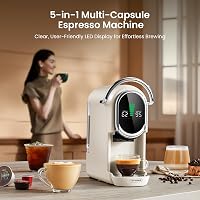 Espressor cu capsule CAPXSNOB pentru Nespresso, Dolce Gusto, Lavazza A Modo Mio, ESE 44 mm și cafea măcinată, 20 bari, temperatură reglabilă, dimensiune ceașcă, rece/cald 3
