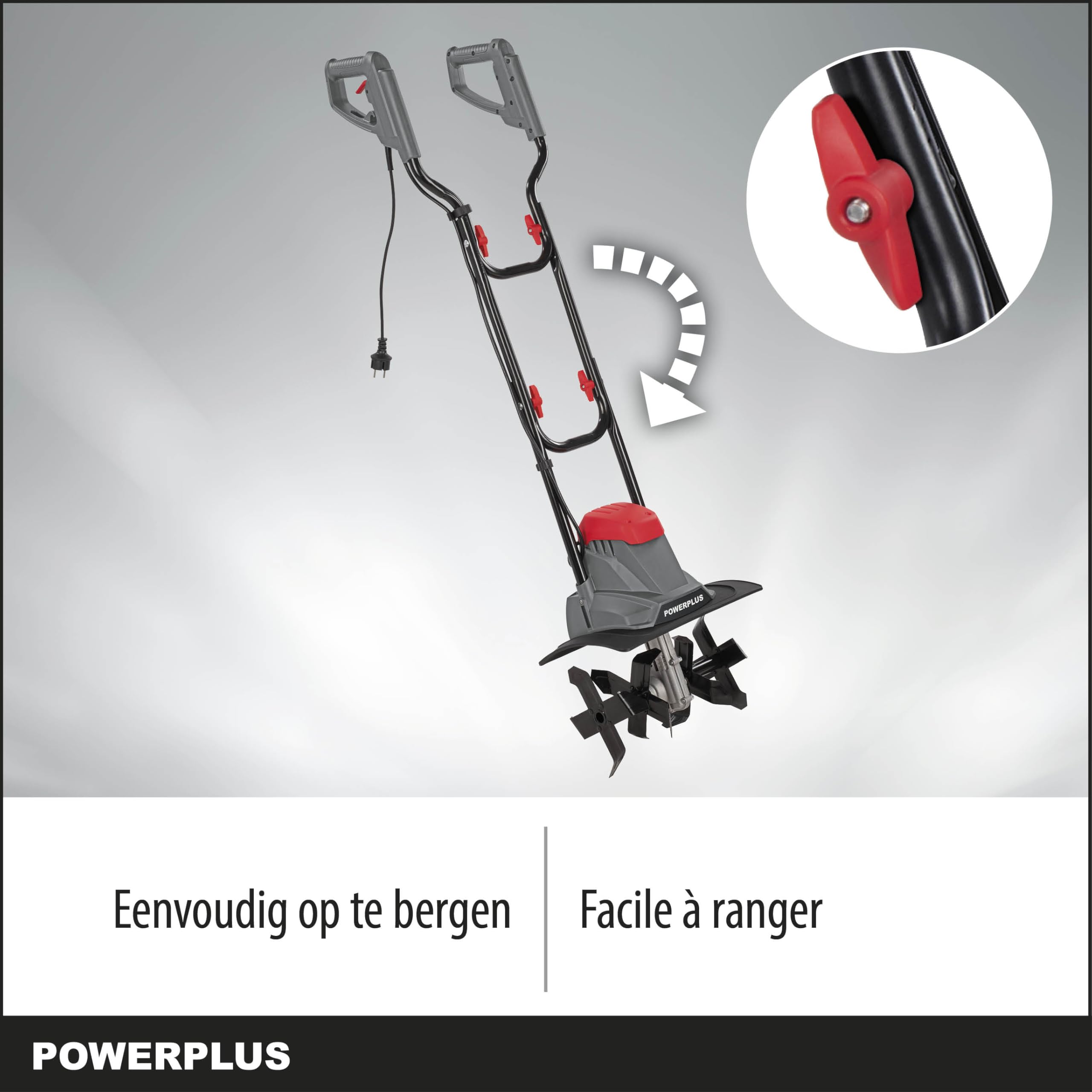 Powerplus elektryczna glebogryzarka ogrodowa POWEG70100 jako wertykulator i glebogryzarka do ogrodu – 1200 W – szerokość robocza 360 mm – głębokość robocza maks. 220 mm – w zestawie 4 noże
