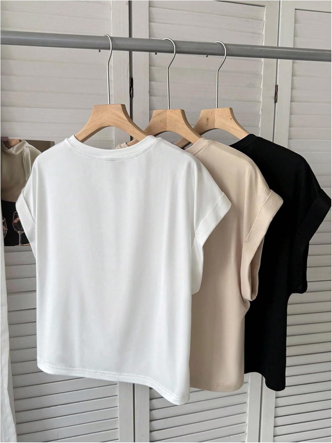 SOLY HUX Women's Basic Tees 3 Packs T-Shirts Crew Neck Short Sleeve Tops Summer Outfits - Image 3