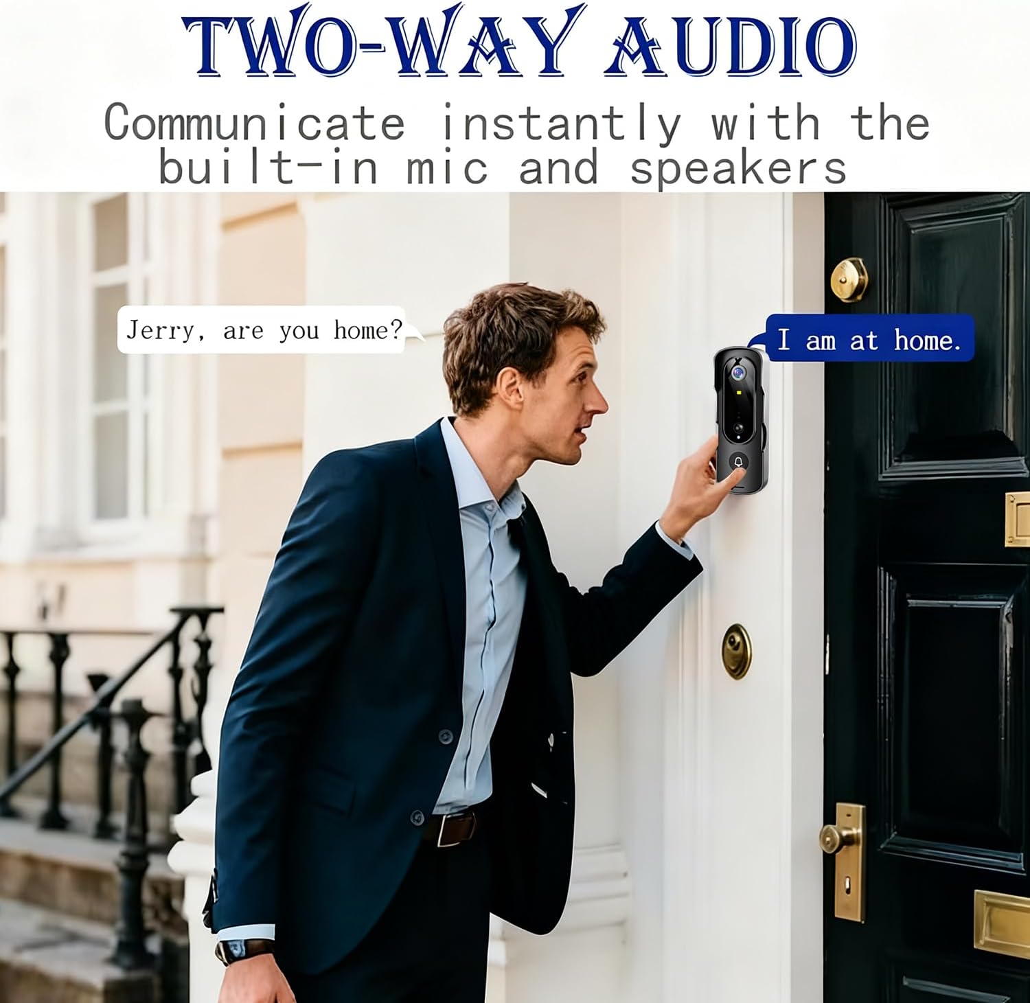 Video Doorbell Camera -Wireless 1080P HD Security with 4.3 Screen , No WiFi/No APP Needed/No Subscription,Rechargeable Battery, 2-Way Talk, Motion Detection, HomeKit , Perfect for Indoor  Outdoor