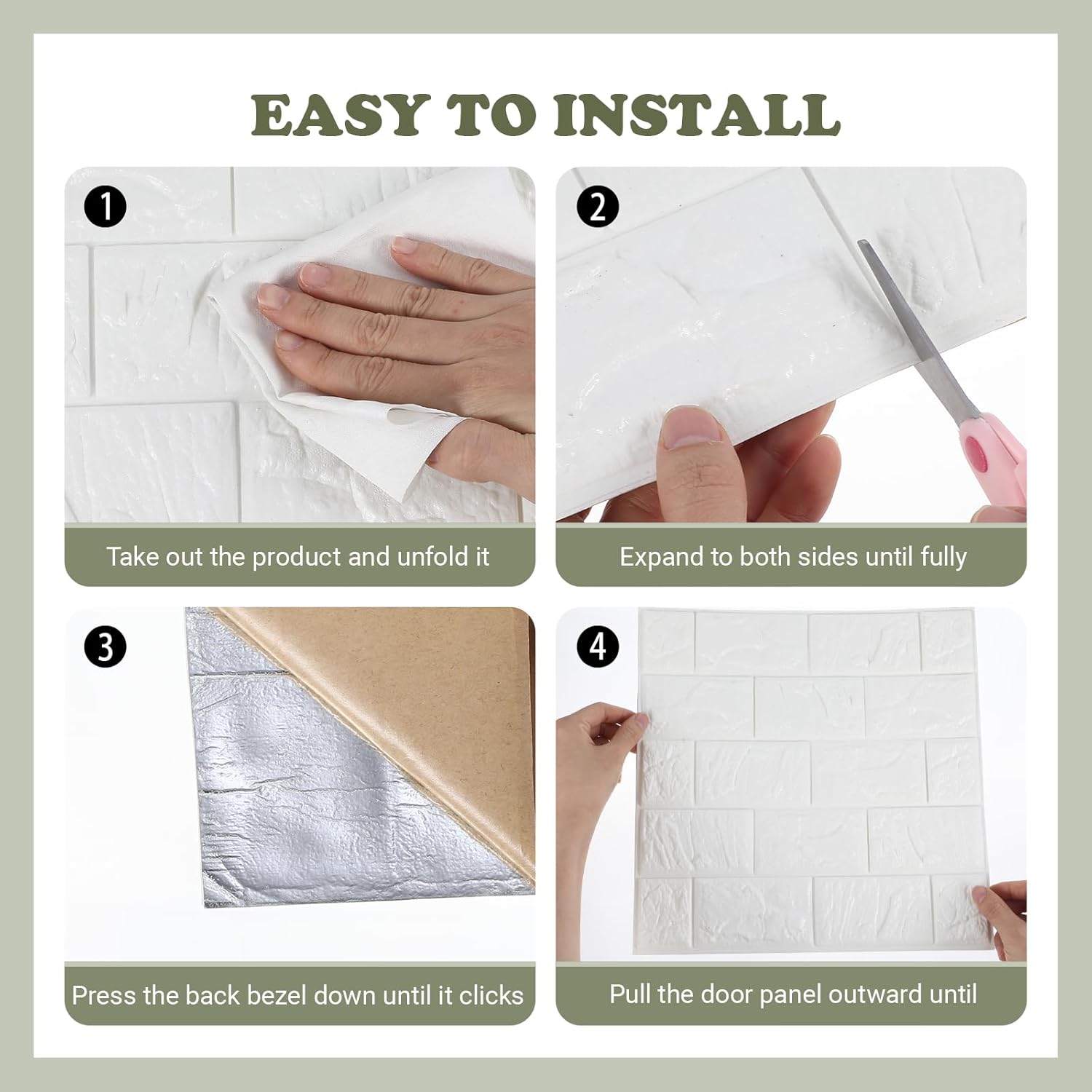 30 Pcs 3D Wall Panels Peel and Stick, White Brick Wallpaper Peel and Stick Waterproof Faux Brick Wall Panels Decorative Self Adhesive Tiles for Interior Walldecor, Home Decoration
