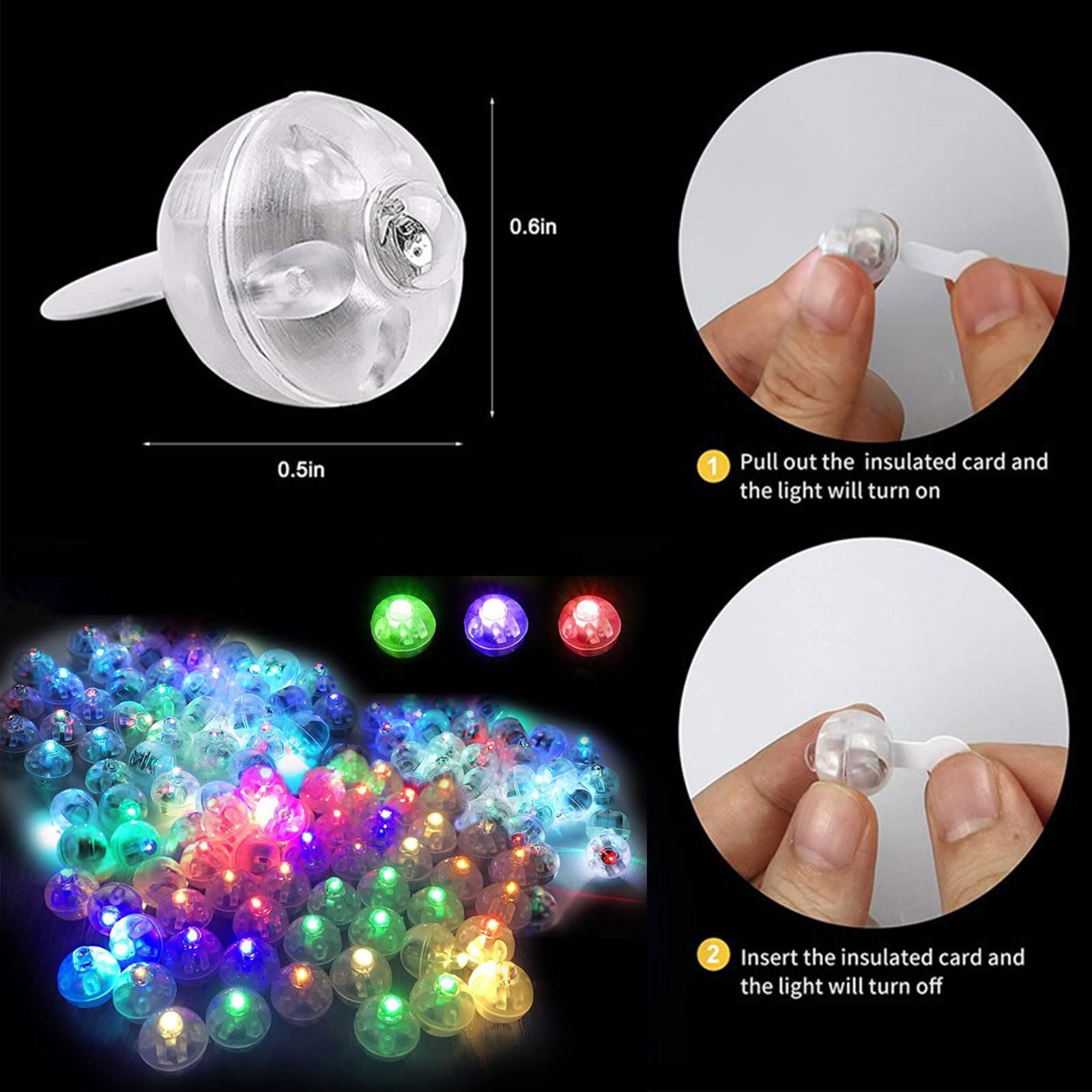 120 Pezzi Mini LED Palloncini Luci,Rotondo Lampada a Palloncino,Mini Led Lantern