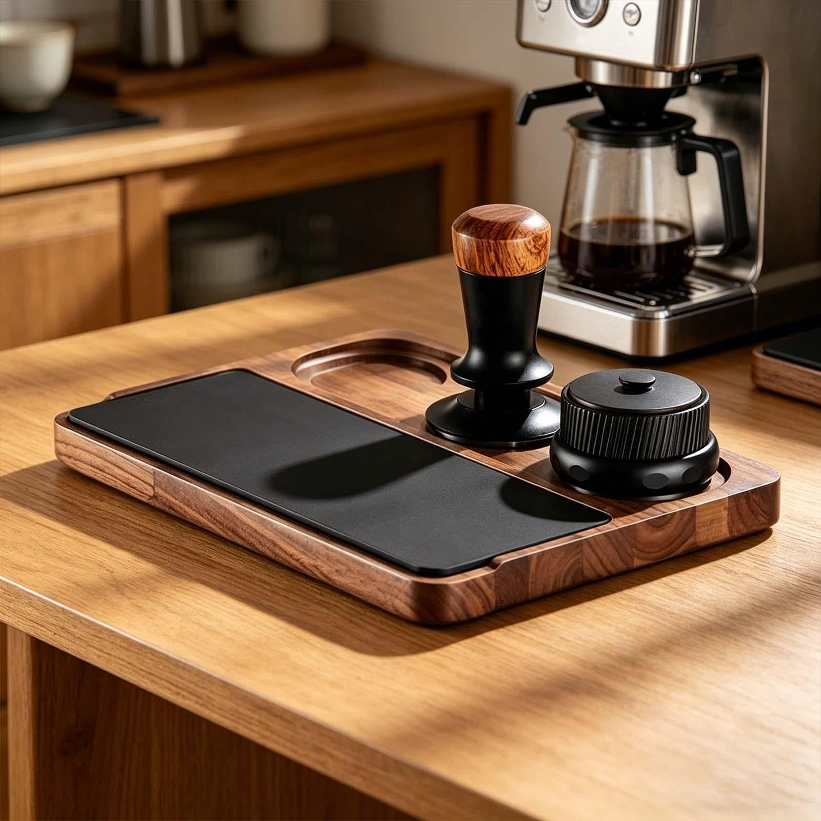 Kaffee Tamping Station Rutschfeste Holz Tamping Halter