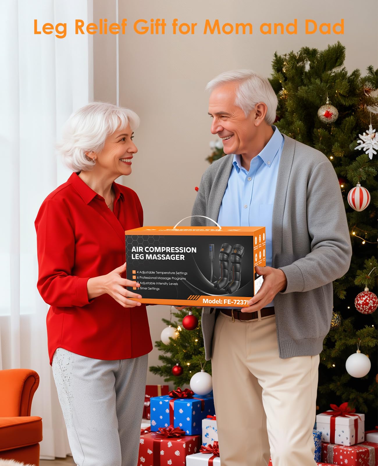 Geschenke für Mama Papa, Beinmassagegerät mit Wärme und Kompression - Fuß-Waden-Oberschenkelmassage zur Durchblutung und Schmerzlinderung, professionelle Kompressionsstiefel mit 6 Modi, 9