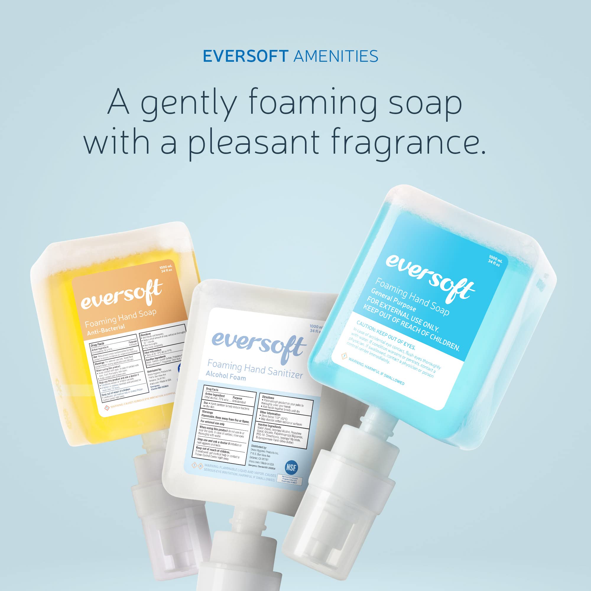 EZbrnd Eversoft Alcohol Foam Soap Refill Cartridge, 1000ml (33.8 oz) x 6 pk, ESO-003