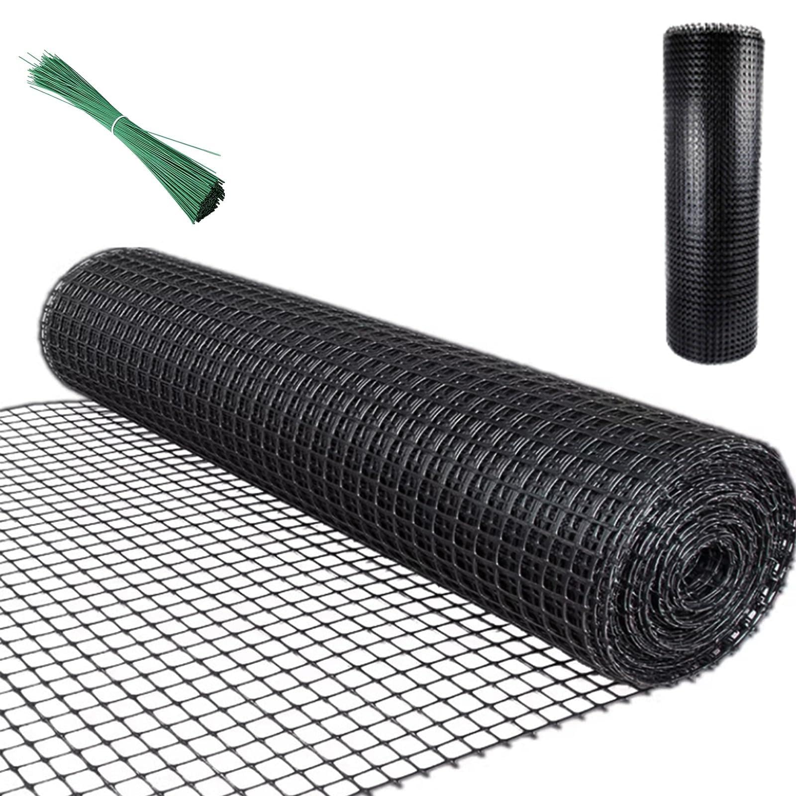 Yalitrca 25m*1m Garden Netting with 50 Fixed Straps, Plastic Mesh Fencing, 30mm Holes, Reusable Plastic Netting, Garden Trellis For Climbing Plants