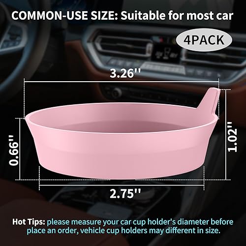 Miniatura 9 de ME.FAN - Posavasos de silicona para automóvil (paquete de 4), accesorios universales antideslizantes para el interior del automóvil, portavasos para