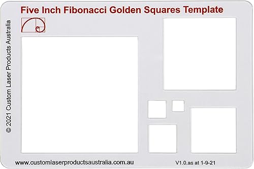 CLPA La plantilla de dibujo Fibonacci Golden Ratio Stars de plástico transparente de 6.0in proporciona un conjunto de plantillas de dibujo de