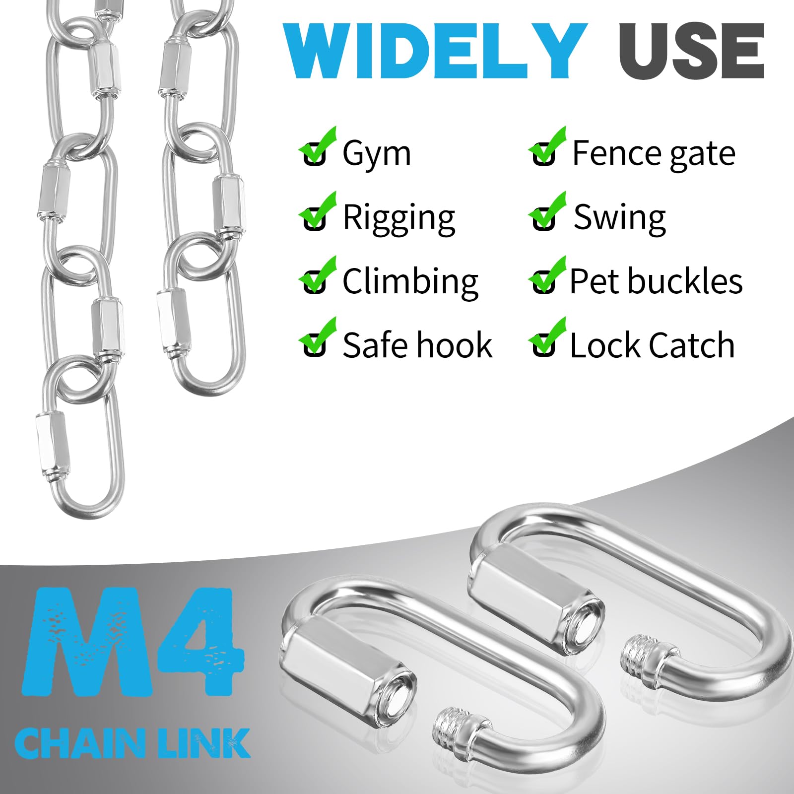 50 Pcs Stainless Steel Quick Chain Link M3.5, 1.45 Inch - View #6