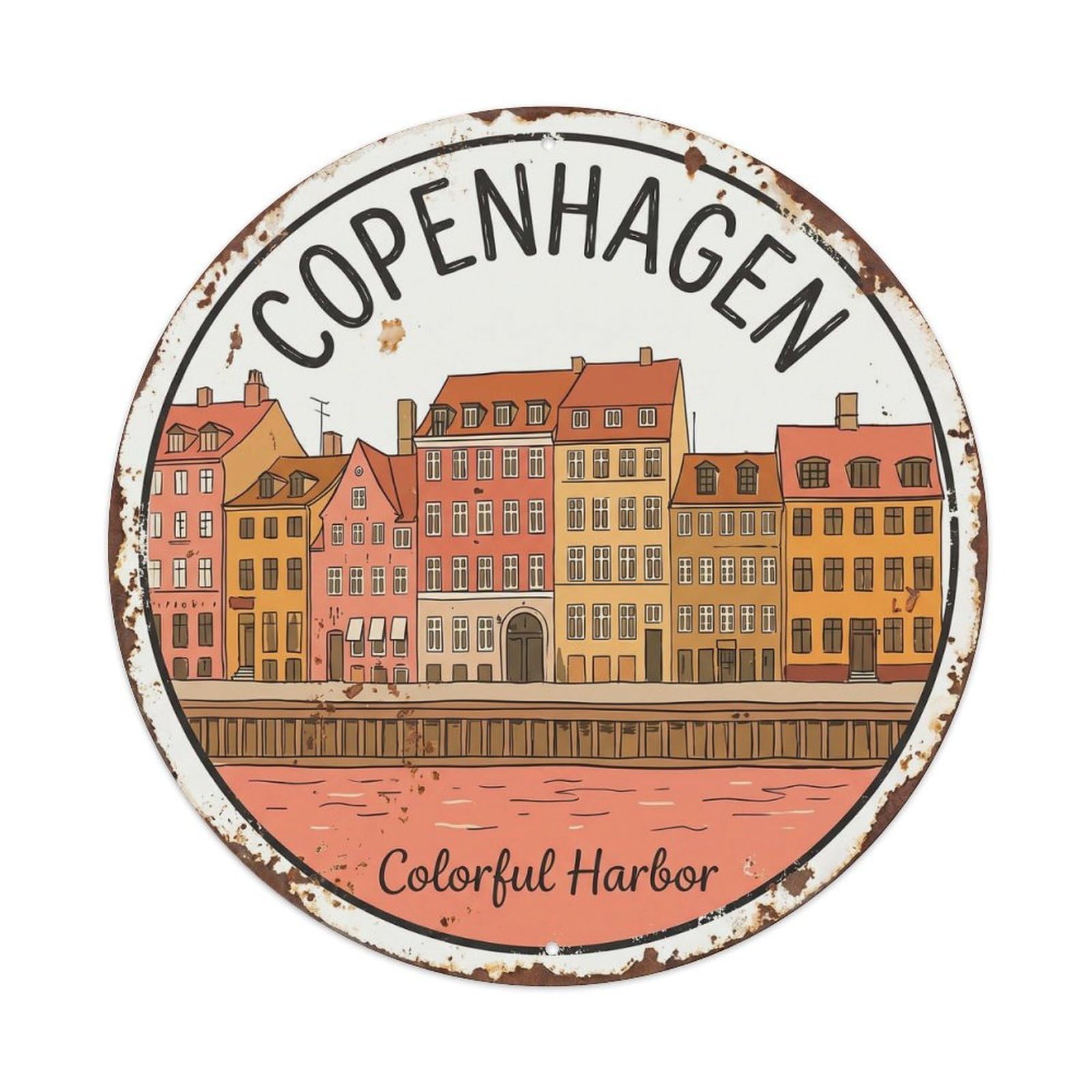 Harbor Colorful Kitchen Waterfront Metal Tin Sign