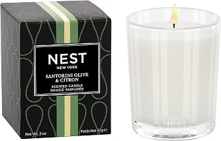 Scented Votive Candle, Santorini Olive & Citron - 2 oz - Up to 28-Hour Burn Time - Reusable Glass Vessel